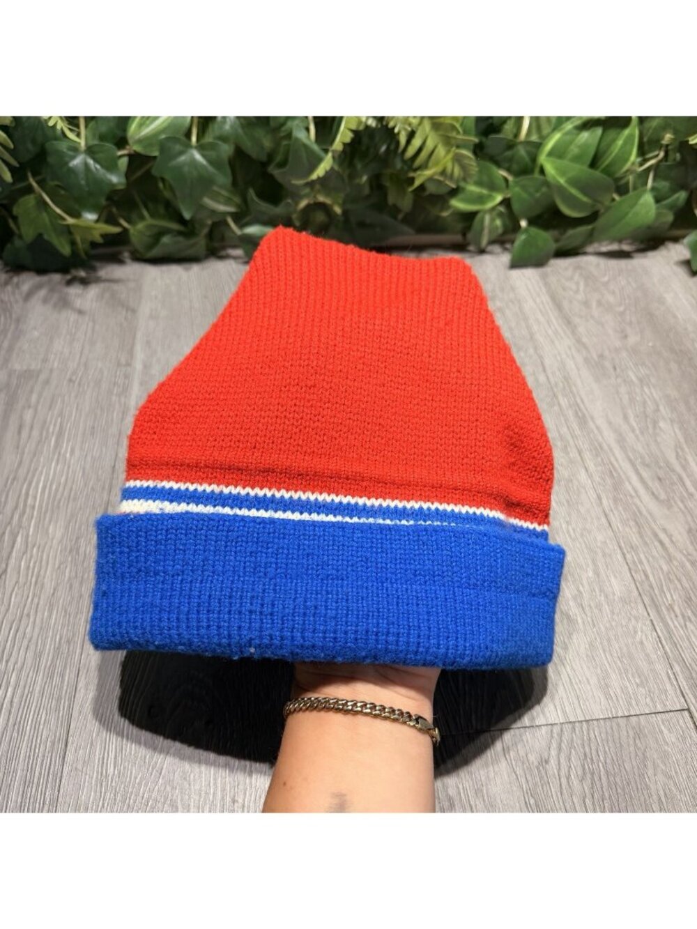 Vintage Wigwam Mill Hat 100% Pure Vintage Wool Retro Stripe Knit Headwear Beanie